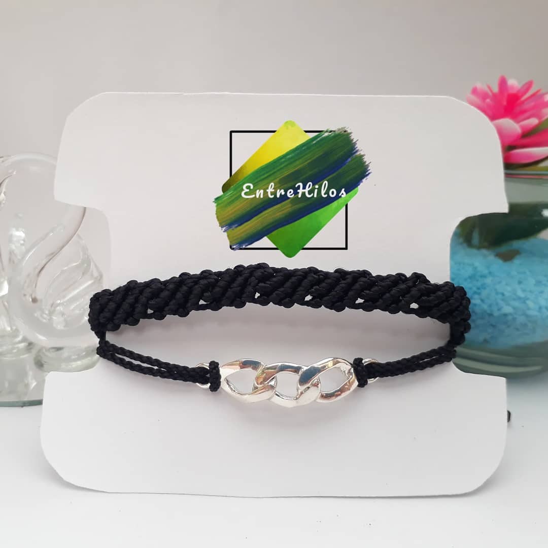 Pulsera tejido plata